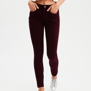 AE Wine Corduroy Jeggings